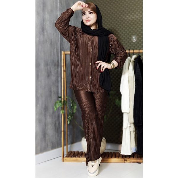 ست ساتن پلیسه آستین کشی