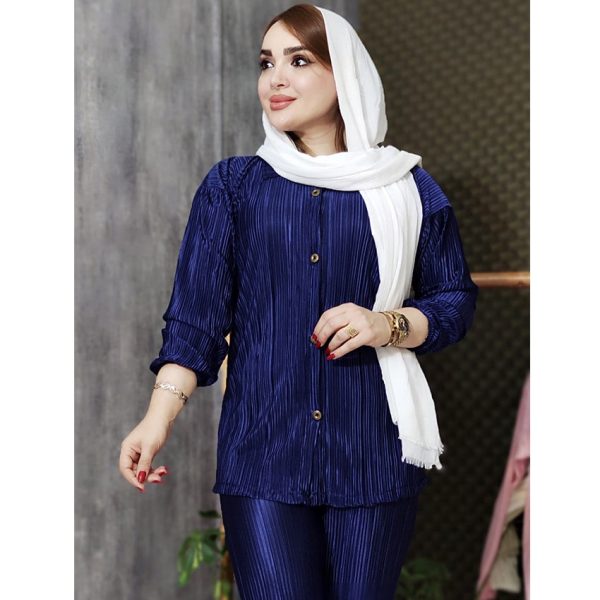 ست ساتن پلیسه آستین کشی