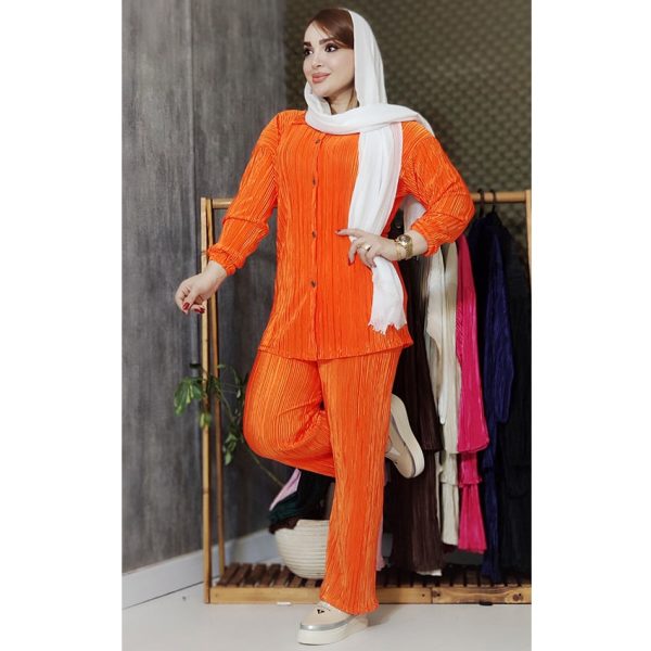 ست ساتن پلیسه آستین کشی