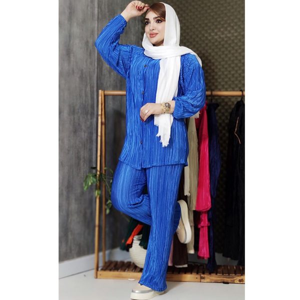 ست ساتن پلیسه آستین کشی