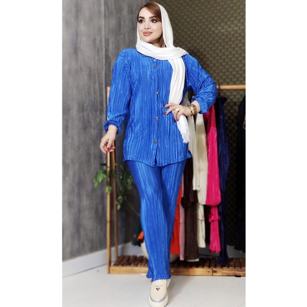 ست ساتن پلیسه آستین کشی