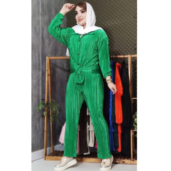 ست ساتن پلیسه آستین کشی - مانتو پاتریس رشت