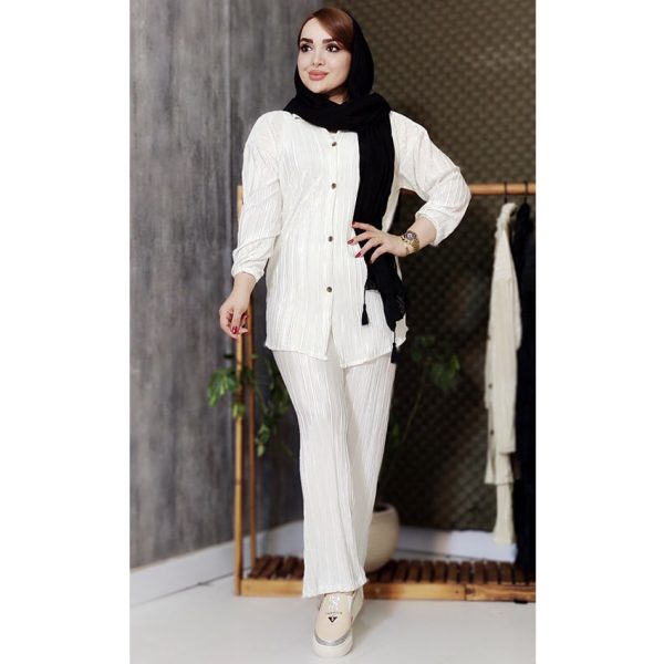 ست ساتن پلیسه آستین کشی