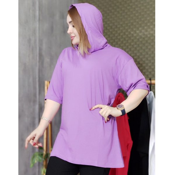 تیشرت لانگ کلاهدار نخ پنبه - مانتو پاتریس رشت