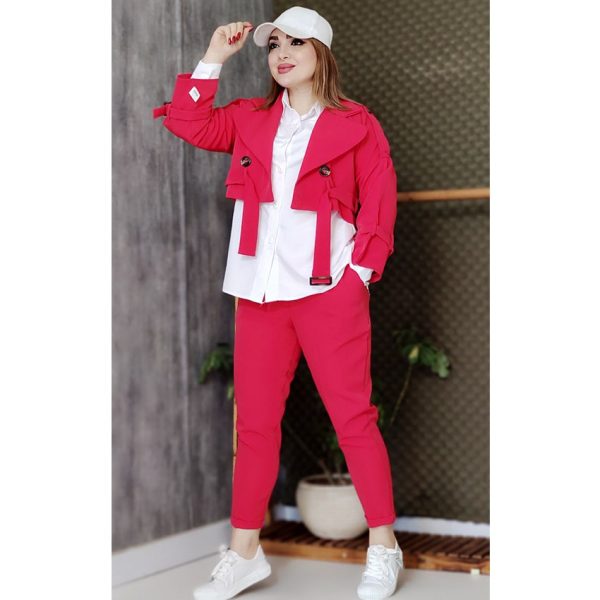 ست 3 تیکه دکمه دار مازراتی - مانتو پاتریس رشت