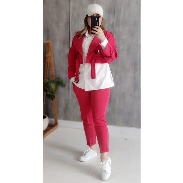 ست 3 تیکه دکمه دار مازراتی - مانتو پاتریس رشت