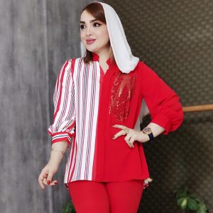 شومیز راه راه پروانه - مانتو پاتریس رشت