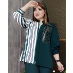 شومیز راه راه پروانه - مانتو پاتریس رشت