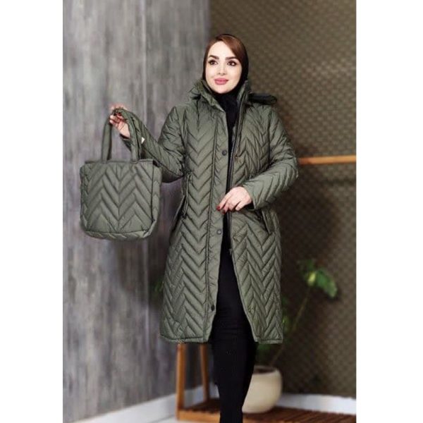 کاپشن بلند کیف دار 3690096 - Image 2