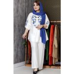 ست تونیک شلوار کرسپو برگ آبی - مانتو پاتریس رشت