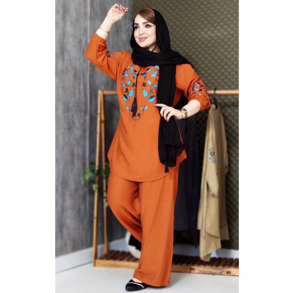 ست تونیک شلوار کرسپو برگ آبی - مانتو پاتریس رشت