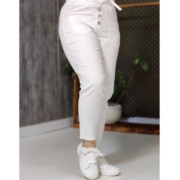 شلوار مام جلو جیب سفید بنگال