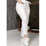 شلوار مام جلو جیب سفید بنگال - مانتو پاتریس رشت