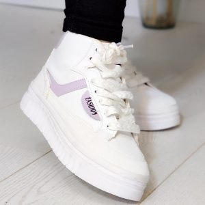 کتونی ساقدار سفید یاسی - مانتو پاتریس رشت