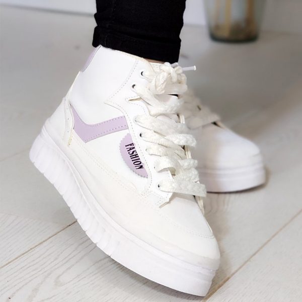 کتونی ساقدار سفید یاسی - مانتو پاتریس رشت