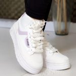 کتونی ساقدار سفید یاسی - مانتو پاتریس رشت