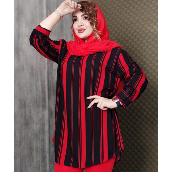 شومیز راه راه نخی منگوله دار - مانتو پاتریس رشت