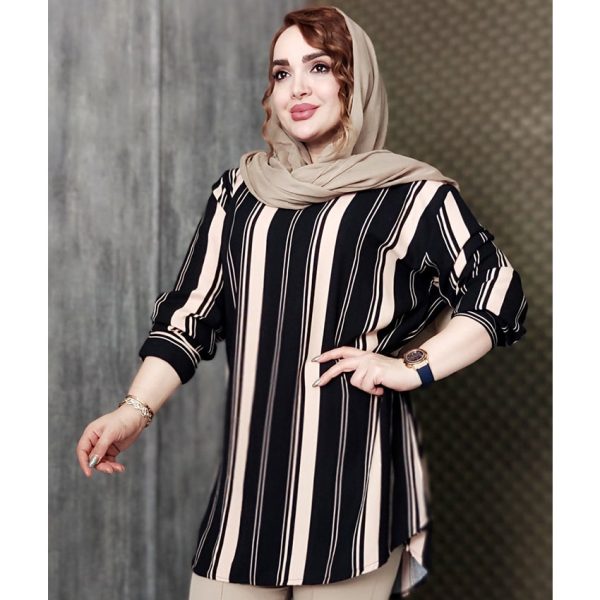 شومیز راه راه نخی منگوله دار - مانتو پاتریس رشت