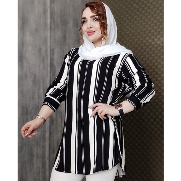 شومیز راه راه نخی منگوله دار - مانتو پاتریس رشت