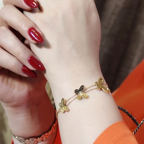 دستبند طلایی پروانه - مانتو پاتریس رشت