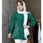 مانتو بابوس جیبدار نگینی برگ - مانتو پاتریس رشت