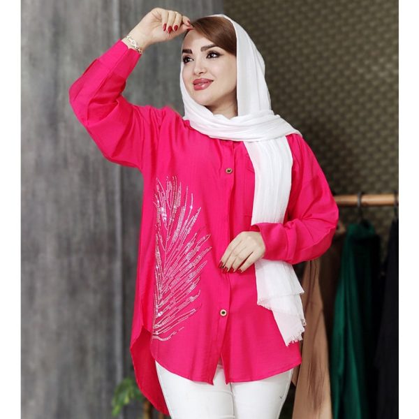 مانتو بابوس جیبدار نگینی برگ - مانتو پاتریس رشت