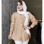 مانتو بابوس جیبدار نگینی برگ - مانتو پاتریس رشت