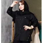 مانتو کتان لمه بغل دکمه - مانتو پاتریس رشت