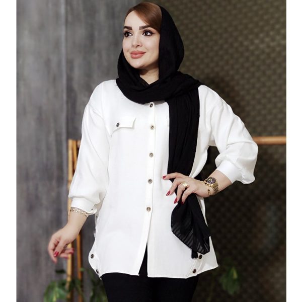 مانتو کتان لمه بغل دکمه - مانتو پاتریس رشت