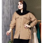 مانتو کتان لمه بغل دکمه - مانتو پاتریس رشت