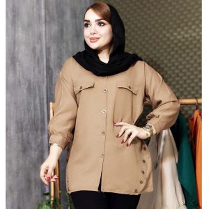 مانتو کتان لمه بغل دکمه - مانتو پاتریس رشت