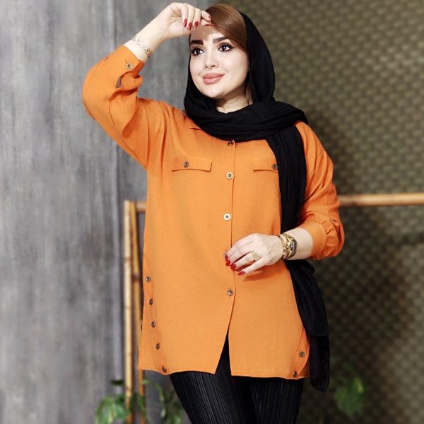 مانتو کتان لمه بغل دکمه - مانتو پاتریس رشت