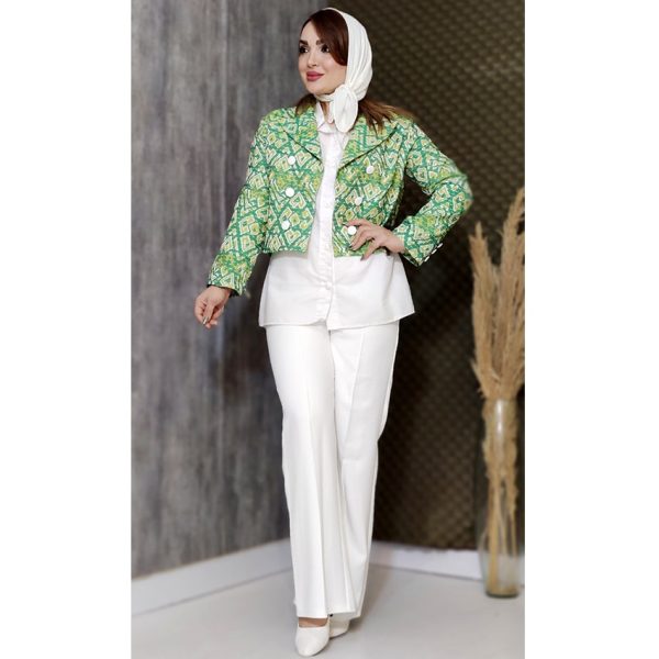 ست کت شلوار ژاکارد - مانتو پاتریس رشت