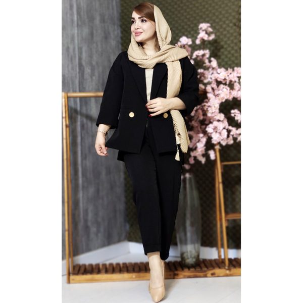 ست کت شلوار مازراتی 2 دکمه پشت بلند - مانتو پاتریس رشت