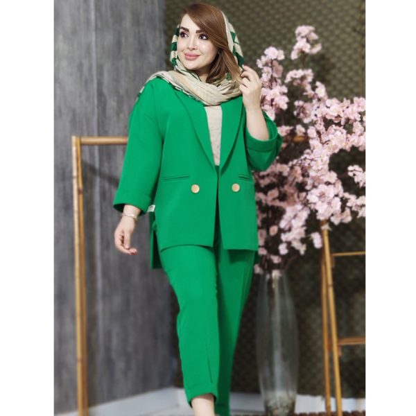 ست کت شلوار مازراتی 2 دکمه پشت بلند - مانتو پاتریس رشت