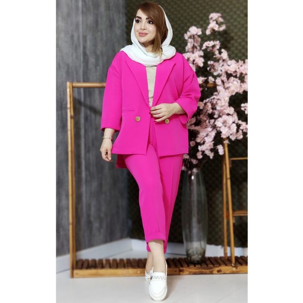 ست کت شلوار مازراتی 2 دکمه پشت بلند - مانتو پاتریس رشت