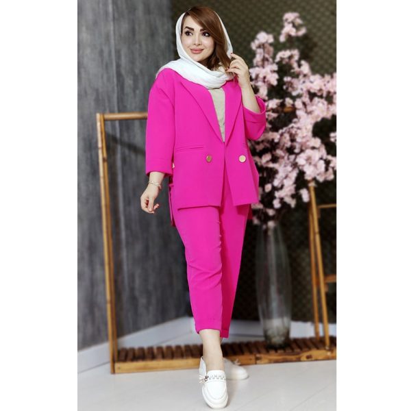 ست کت شلوار مازراتی 2 دکمه پشت بلند - مانتو پاتریس رشت