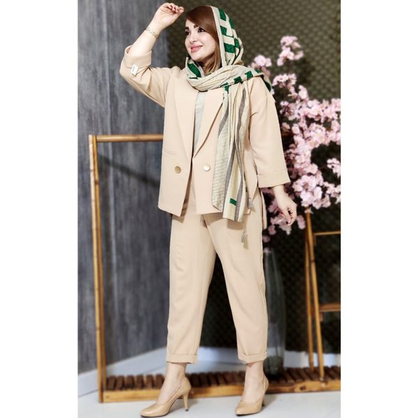 ست کت شلوار مازراتی 2 دکمه پشت بلند - مانتو پاتریس رشت