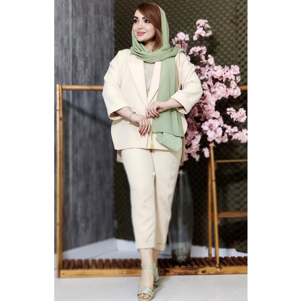 ست کت شلوار مازراتی 2 دکمه پشت بلند - مانتو پاتریس رشت