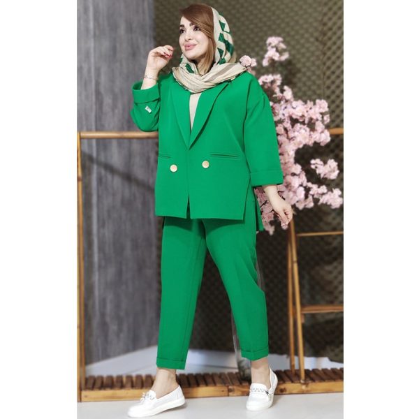 ست کت شلوار مازراتی 2 دکمه پشت بلند - مانتو پاتریس رشت