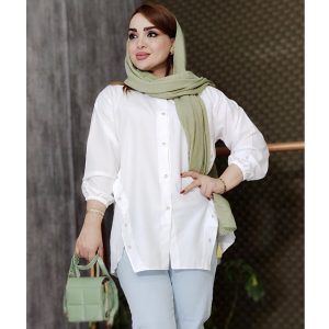شومیز ساتن کمربندی - مانتو پاتریس رشت - مانتو پاتریس رشت