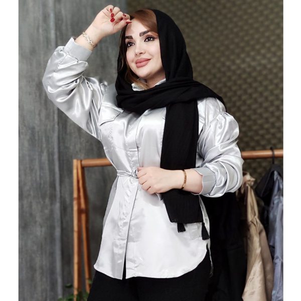 شومیز ساتن کمربندی - مانتو پاتریس رشت