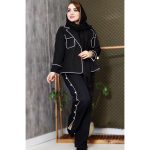 ست کت شلوار مشکی مغزی دوزی