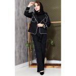 ست کت شلوار مشکی مغزی دوزی - مانتو پاتریس رشت