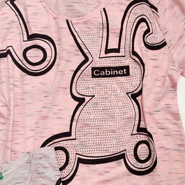 تیشرت کراپ ملانژ خرگوش نگینی