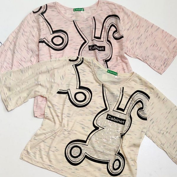 تیشرت کراپ ملانژ خرگوش نگینی - مانتو پاتریس رشت