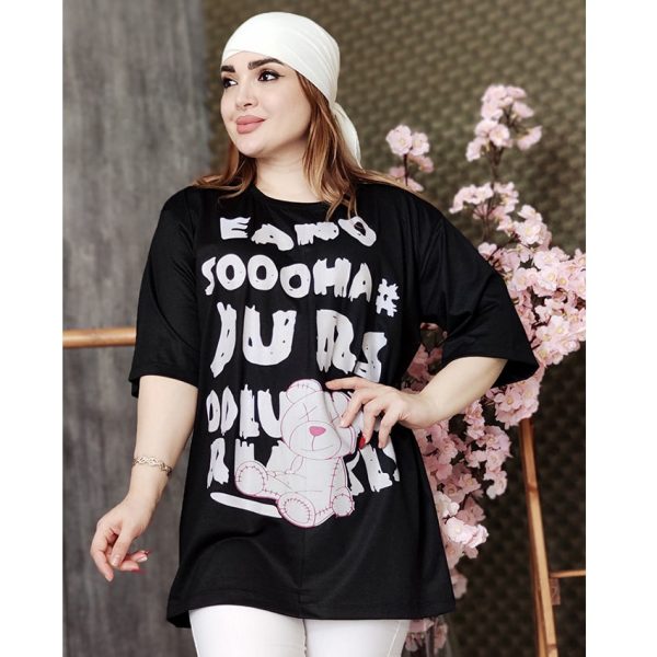 تیشرت لانگ چاپ نوشته - مانتو پاتریس رشت