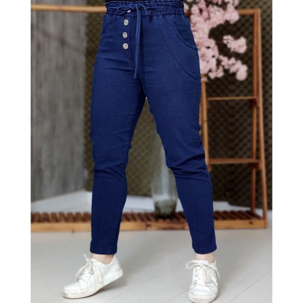 شلوار مام سرمه ای نیل - مانتو پاتریس رشت