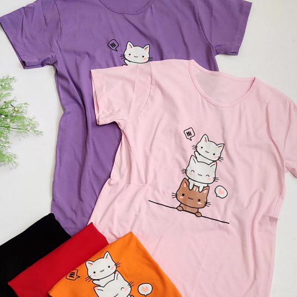 تیشرت نخ پنبه 3 گربه - مانتو پاتریس رشت