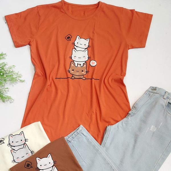 تیشرت نخ پنبه 3 گربه - مانتو پاتریس رشت